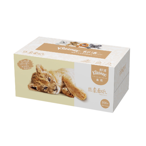 0288-00Kleenex®舒洁®盒装丝柔纸面巾200抽(3层) FSC MIX 70％