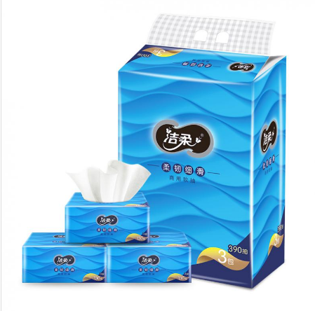 JR089-03A洁柔牌纸面巾(商用软抽)130抽3层（3包装）
