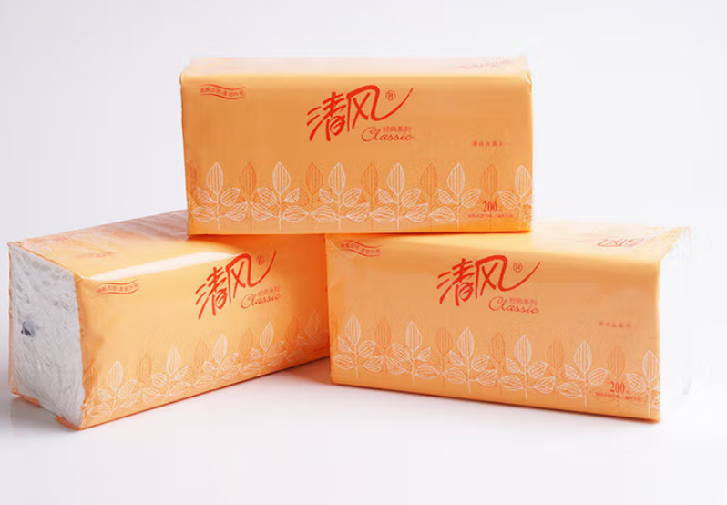 清风2层大规格200抽Classic3包装抽取式面巾纸